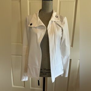MPG White Moto-Style Utility Jacket